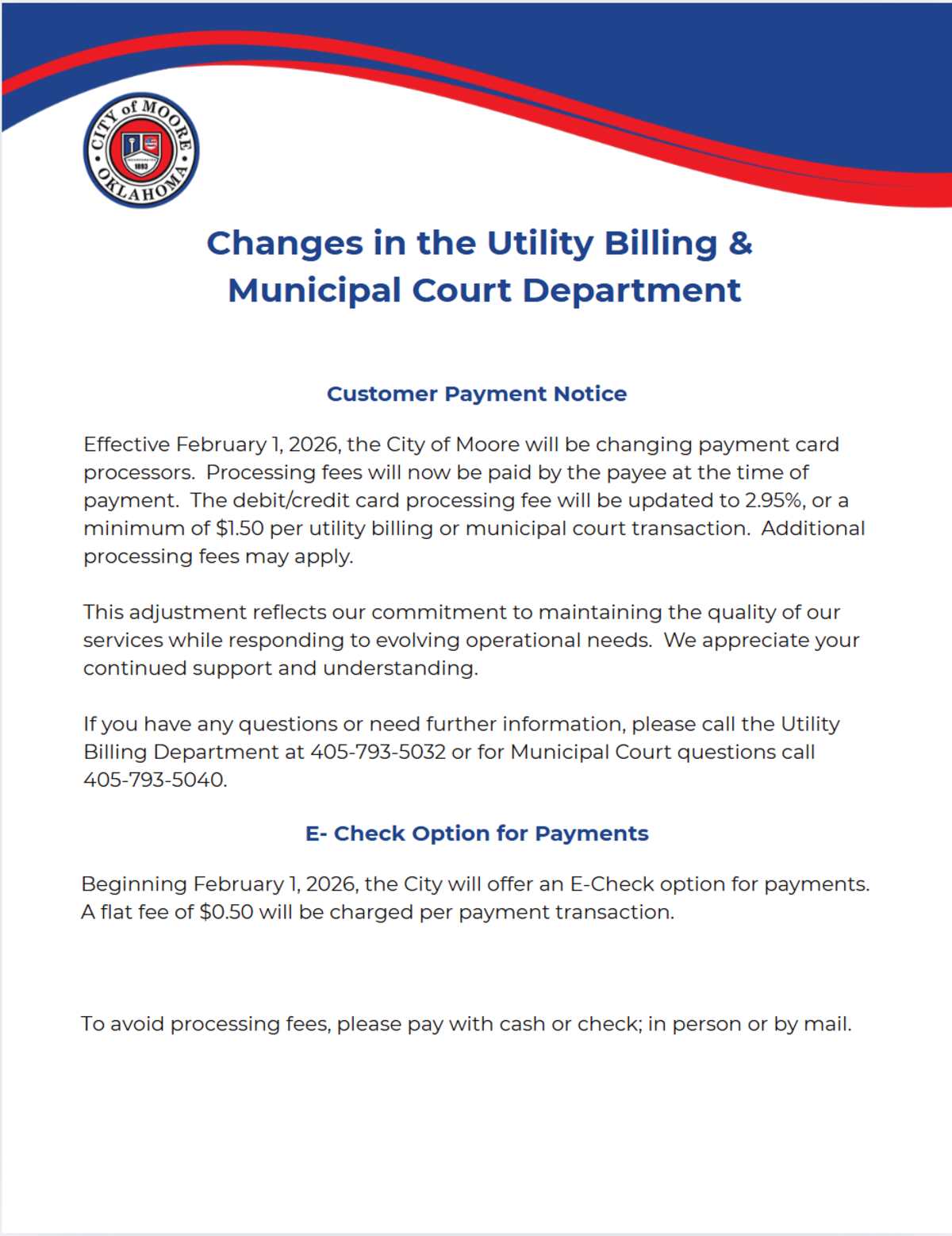 Payment Changes Effective February 1, 2026